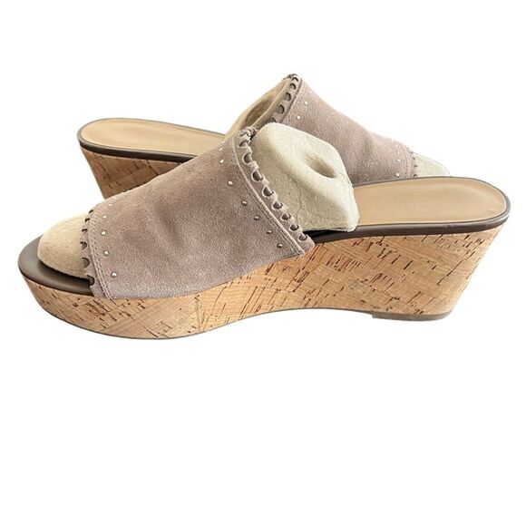 Women's Franco Sarto Faine Slip-On Suede Wedge Sandals Brown 11M - Picture 5 of 7